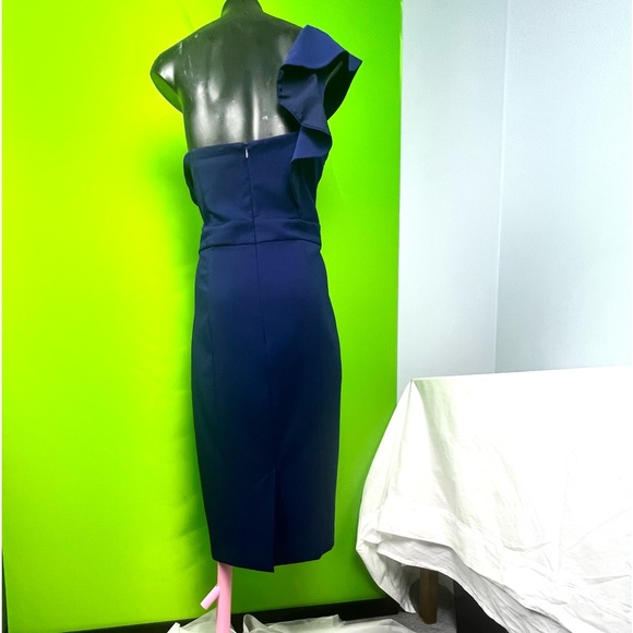 Review one shoulder semi-formal dress in royal blue. Size 12 - Picture 10 of 10
